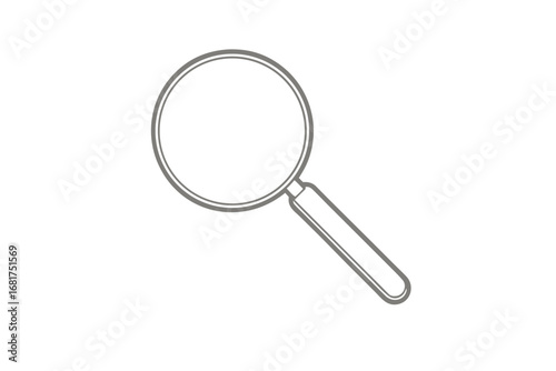 Gray Outline Magnifying Glass Icon Illustration