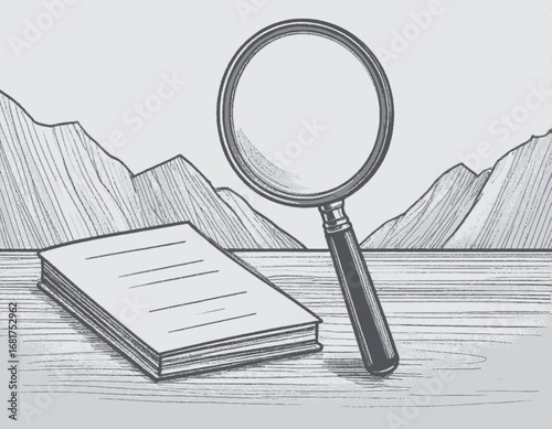 magnifying glass on the newspaper