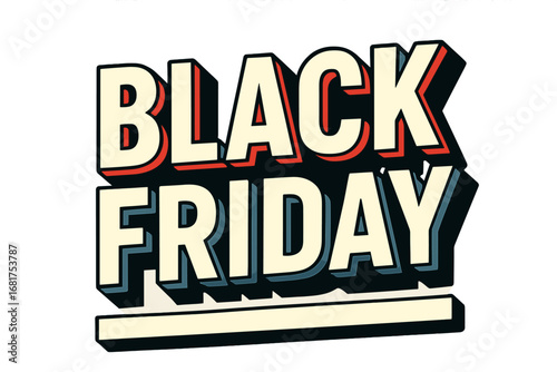 Vector illustration of a Black Friday glitch emblem