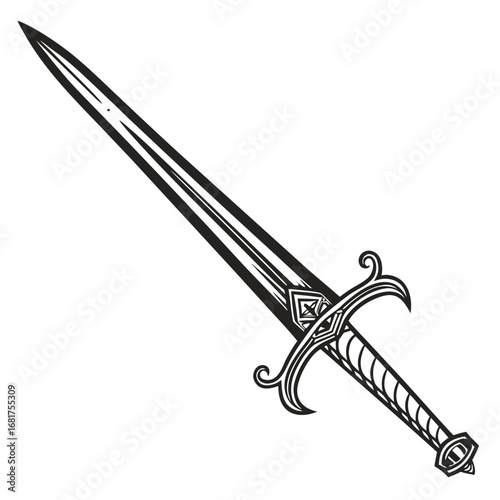 sword medieval silhouette vecto