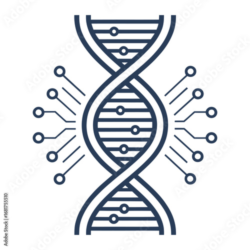 Digital dna helix futuristic technology representation molecule genetics science concept vector