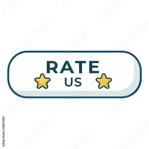 Rate us button with stars customer feedback online review user experience business satisfaction rating