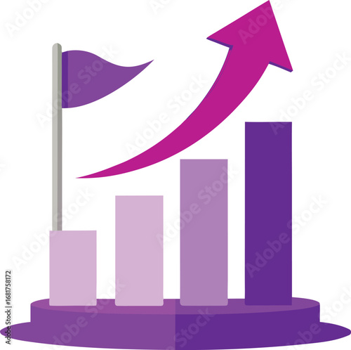 Vibrant 3D Render of a Purple Flag Firmly Planted Symbolizing Victory Achievement or a Bold Statement in a Digital Landscape