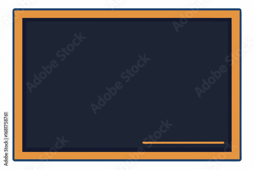 Simple blue and orange framed blackboard with a line