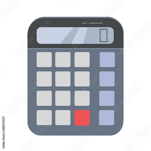 Calculator with highlighted number pad and digital display, showcasing basic arithmetic operations