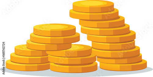 A meticulously arranged stack of gleaming gold coins a high resolution vector illustration