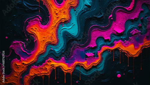 Dynamic abstract art with vibrant colors and fluid textures, perfect for modern design projects, creating an eye-catching visual for artistic branding and creative concepts