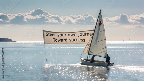 Steer Your Own Journey Toward Success Sailboat Message.