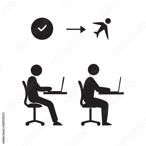 Man working at computer then stretching to avoid sedentary lifestyle health issues