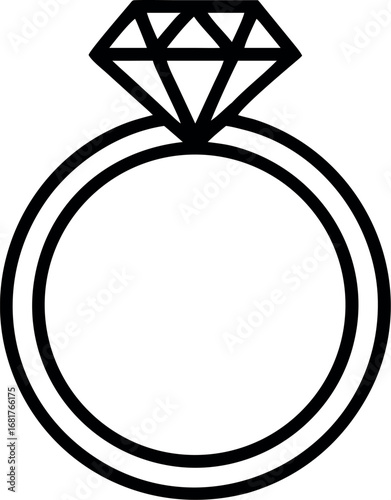 Diamond ring, jeweler vector icon