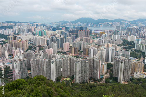 Obraz na plátně View of Hong Kong and Kowloon from Lion Rock Head