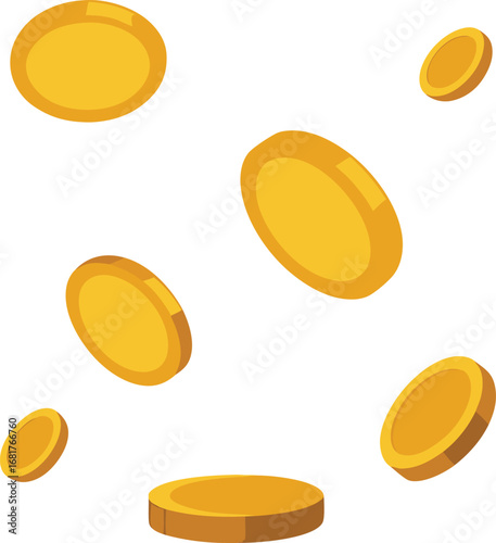 Dynamic High Angle Composition Featuring Golden Elements A Vector Design with CMYK Colors and Helvetica and Courier Fonts for Creative