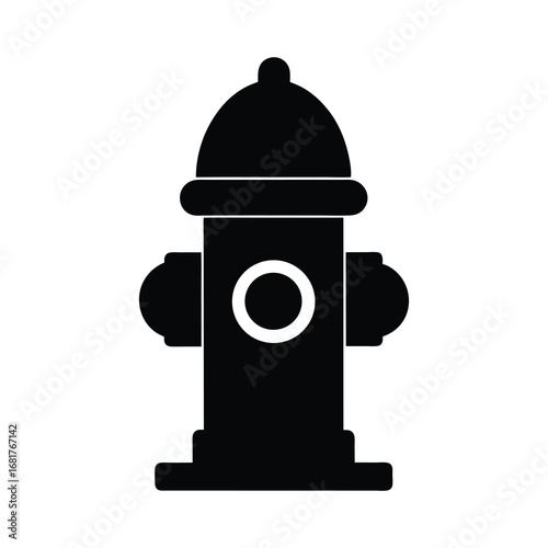 silhouette of a fire hydrant icon on white background