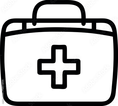 First aid kit  line art vector illustration