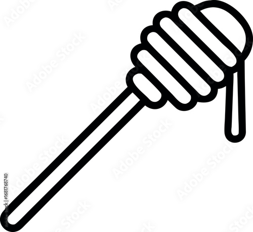 honey- dipper with honey drops vector art