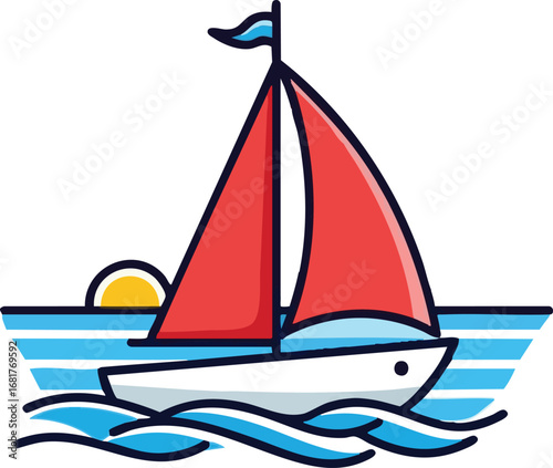  create Simple sailboat graphic victor art.
