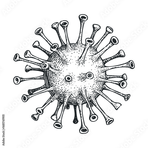 Illustration of a virus for health education purposes. Vector illustration