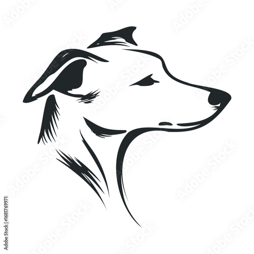 Dog silhouette demonstrating elegance and simplicity for designs. Vector illustration