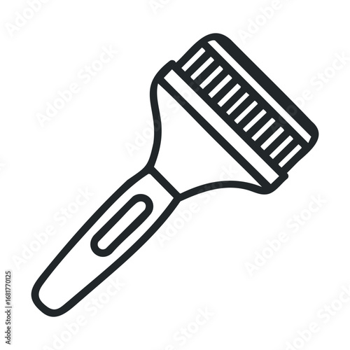Grooming tool for pets with a comfortable grip and efficient design. Vector illustration
