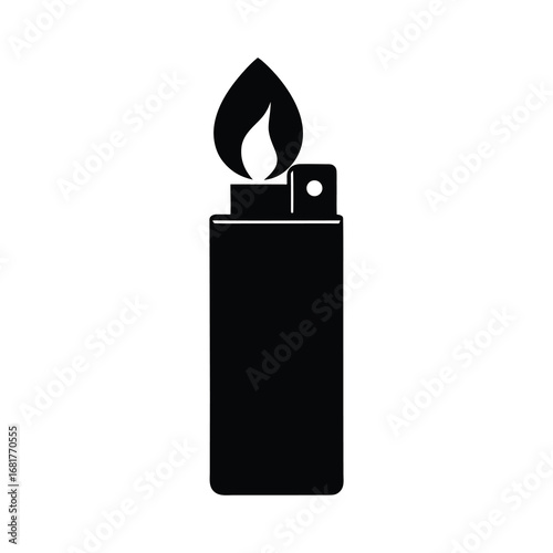 silhouette of a lighter icon on white background