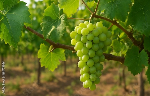 Wallpaper Mural A bunch of green grapes on a grape plantation. Torontodigital.ca