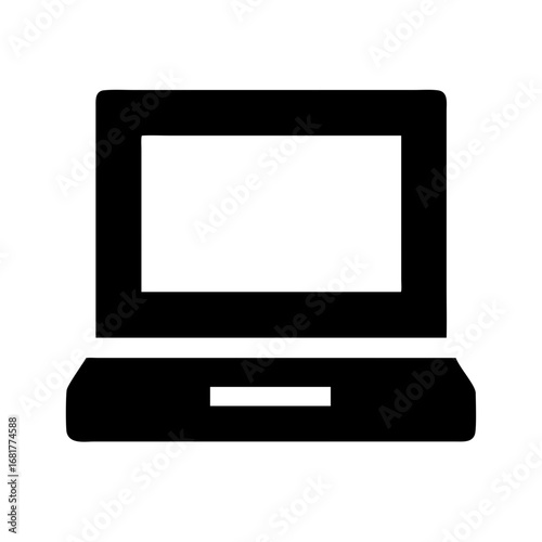 Laptop computer vector icon for business presentation and technology design projects use case