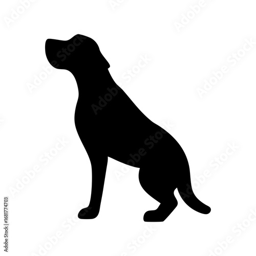 Black dog silhouette vector illustration for pet lovers and animal graphic design projects online