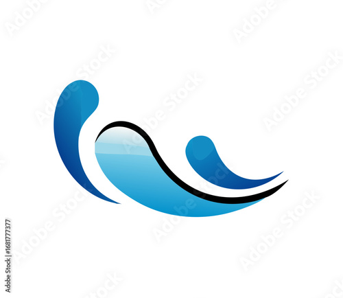 water waves design elements vector logo template