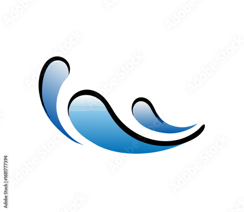 water waves design elements vector logo template