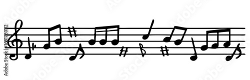 Music notes background, decorative musical notes on white background, Music notes decorative background, vector illustration