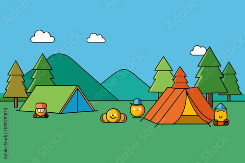camping in the mountains