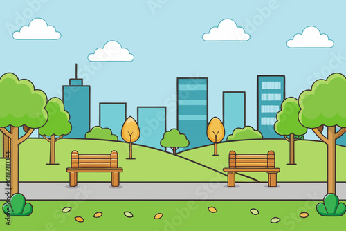 vector illustration of a city park