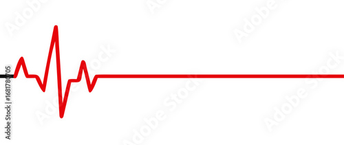 Red heartbeat line icon. vector illustration