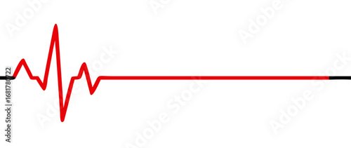 Red heartbeat line icon. vector illustration