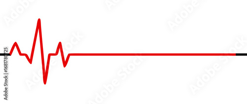 Red heartbeat line icon. vector illustration