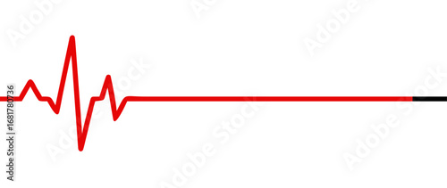 Red heartbeat line icon. vector illustration