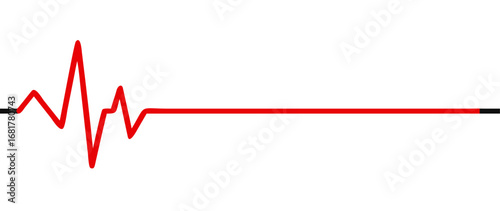 Red heartbeat line icon. vector illustration