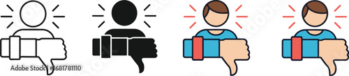 Thumbs down dislike icon vector illustration symbol of disapproval