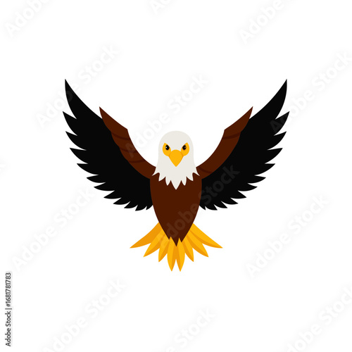 a magnificent bald eagle with outstretched wings d