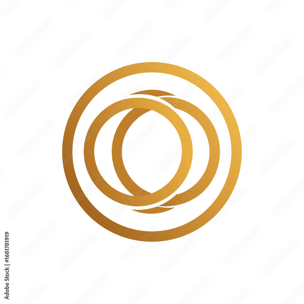 Obraz premium the image showcases two concentric golden rings wi