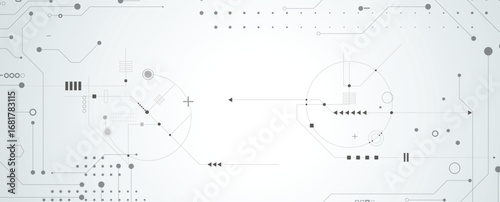 Abstract circuit technology concept background with particles