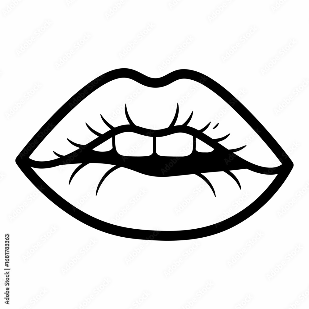 Obraz premium Hand-Drawn Lip Illustration