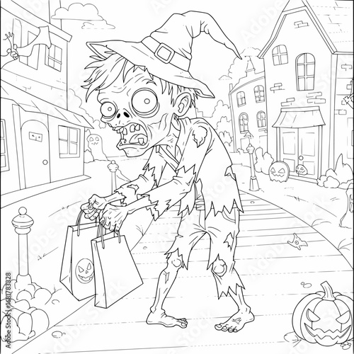 Halloween Zombie in Town