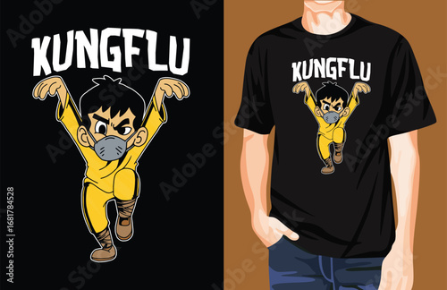 Kungfu t-shirt design unique idea