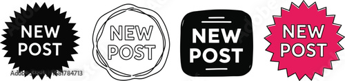New post vector graphic design elements for social media posts
