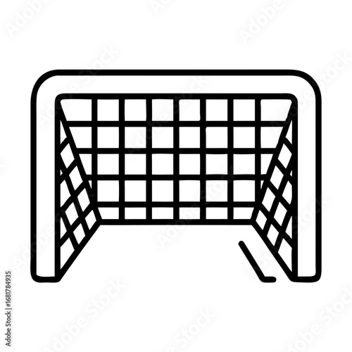Soccer goal net vector illustration for sports equipment design and game related projects outline