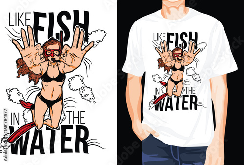 Like A Fish t-shirt design