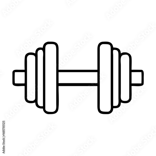 Dumbbell workout fitness equipment weightlifting exercise strength training gym body building icon