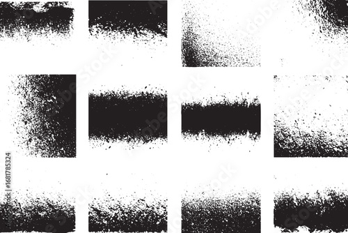 Set of Grunge and Gritty Texture Borders

