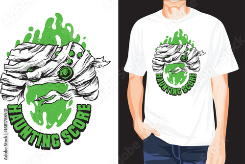 Monster controller halloween haunting score t-shirt-01